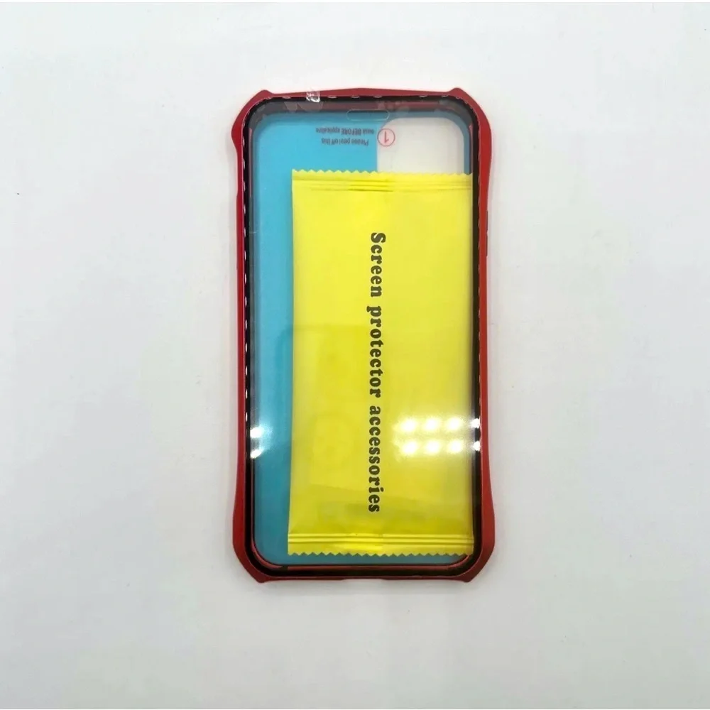 Case Apple iPhone 13 Pro Max Shell Clear with Red Metallic Trim Retro 27-11